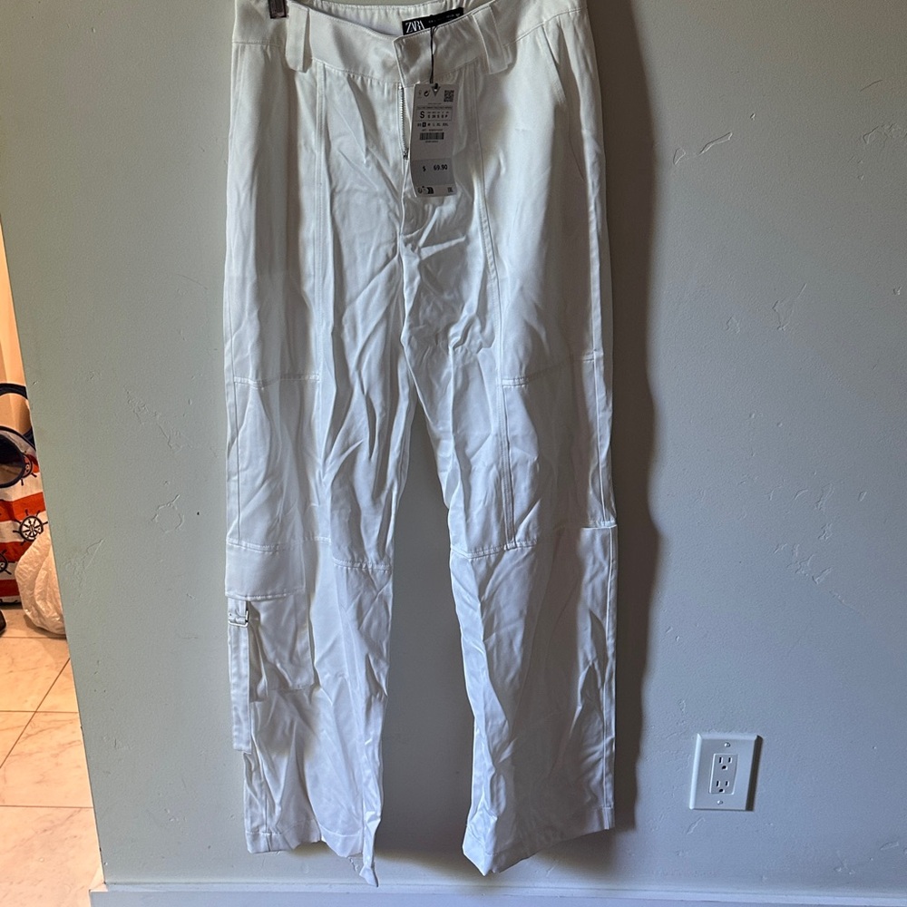 Zara White Cargo Men's Pants